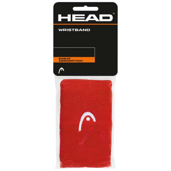 Head Double Wristbands 5″ x 2 (Red)