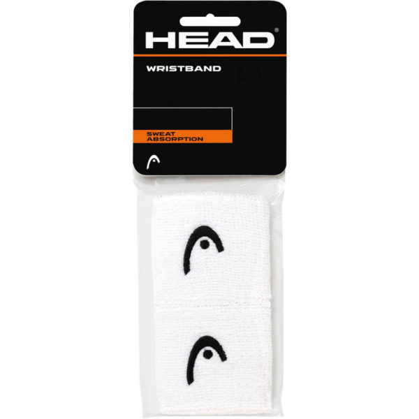 Head Single Wristbands 2,5″ x 2 (White)